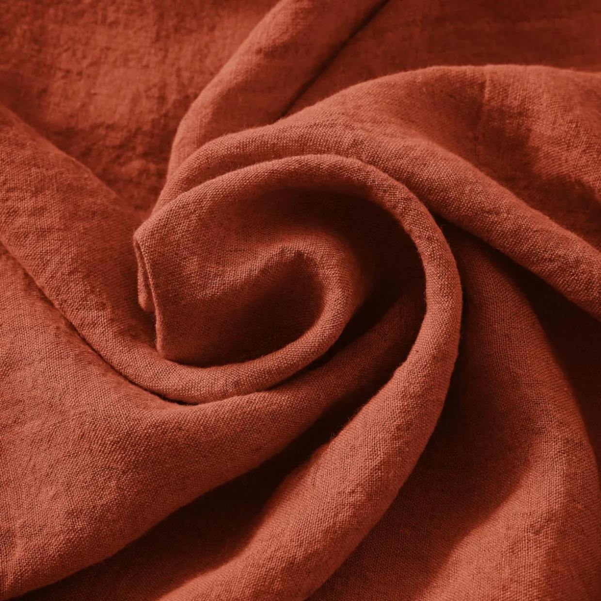 Housse de couette lin lavé (260 x 240 cm) Louise Terracotta