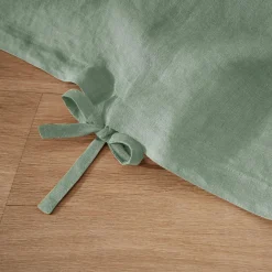 Housse de couette lin lavé (260 x 240 cm) Louise Vert eucalyptus
