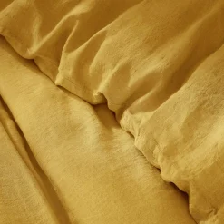 Housse de couette lin lavé (240 x 220 cm) Louise Jaune moutarde