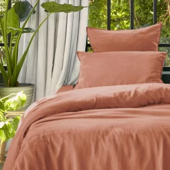Housse de couette lyocell Tencel™ lavé (140 x 200 cm) Olivia Terracotta