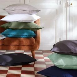 Housse de couette percale de coton (140 x 200 cm) Cali Vert eucalyptus