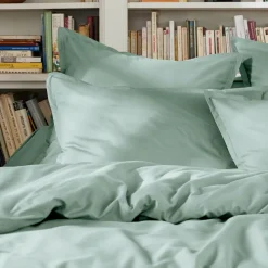 Housse de couette percale de coton (140 x 200 cm) Cali Vert eucalyptus