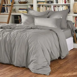 Housse de couette percale de coton (200 x 200 cm) Cali Gris clair