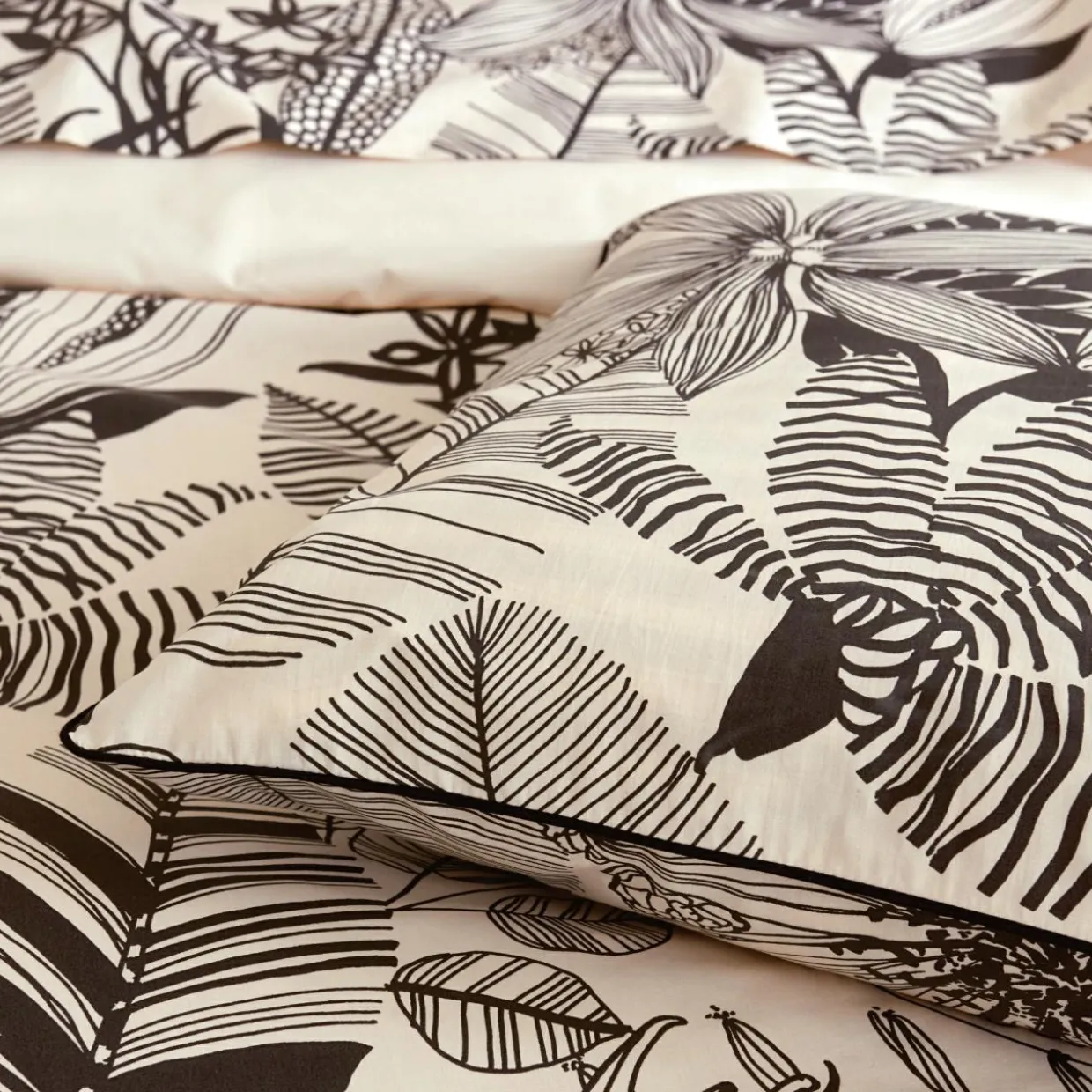 Housse de couette percale de coton (240 x 220 cm) Alba Noire
