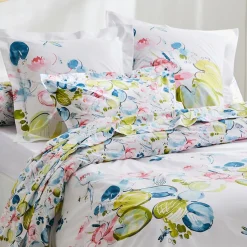 Housse de couette percale de coton (260 x 240 cm) Nénuphar Aqua Multicolore