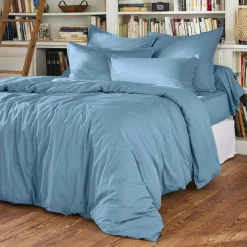 Housse de couette percale de coton (280 x 240 cm) Cali Bleu ciel