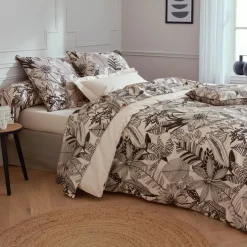 Housse de couette percale de coton (280 x 240 cm) Alba Noire