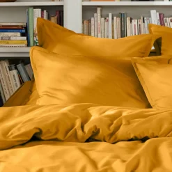 Housse de couette percale de coton (200 x 200 cm) Cali Jaune moutarde