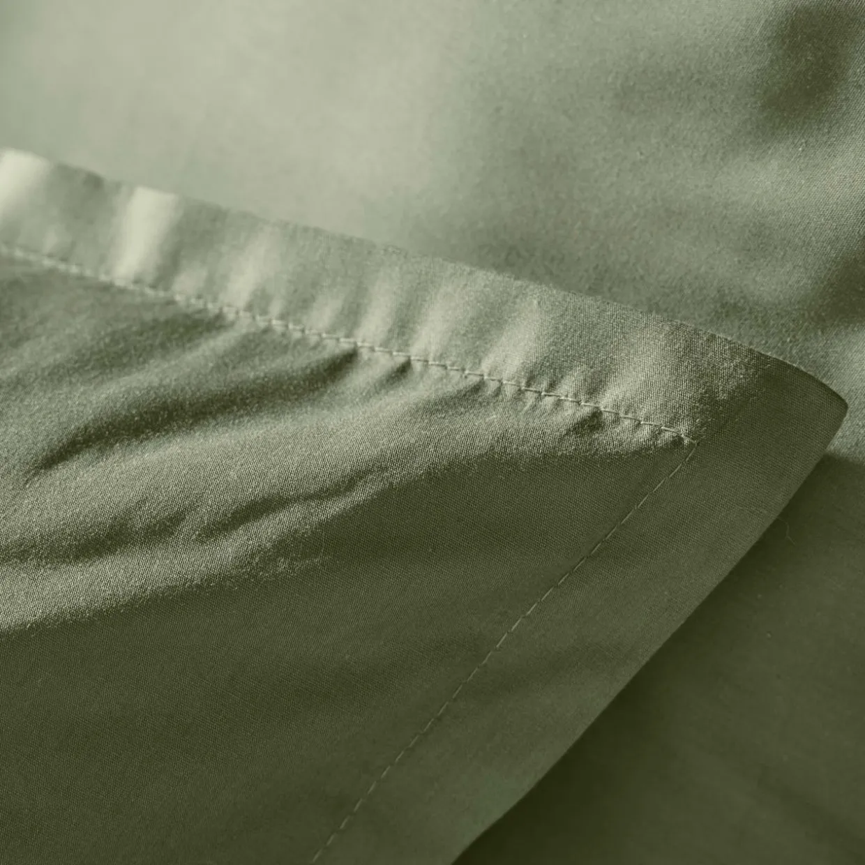 Housse de couette percale de coton (240 x 220 cm) Cali Vert romarin