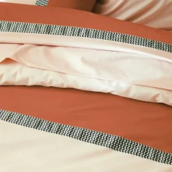 Housse de couette percale de coton (300 x 240 cm) Macassar Cognac
