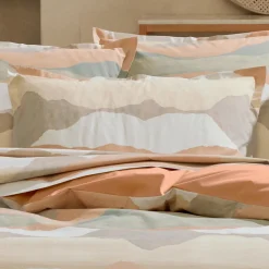 Housse de couette percale de coton (140 x 200 cm) Land Beige Craie