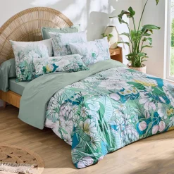 Housse de couette percale de coton (280 x 240 cm) Bali Verte