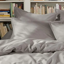 Housse de couette percale de coton (280 x 240 cm) Cali Gris clair