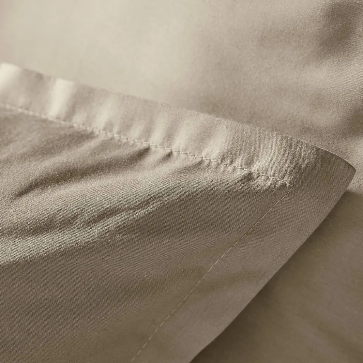 Housse de couette percale de coton (240 x 220 cm) Cali Taupe