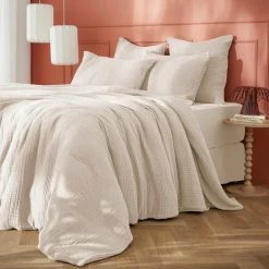 Housse de couette quadruple gaze de coton (240 x 220 cm) Victoria x Gaïa Beige pampa