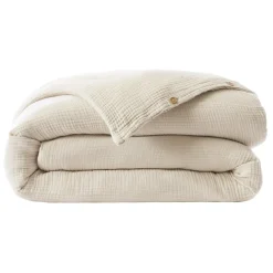 Housse de couette quadruple gaze de coton (260 x 240 cm) Victoria x Gaïa Beige pampa