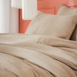 Housse de couette quadruple gaze de coton (200 x 200 cm) Victoria x Gaïa Ficelle