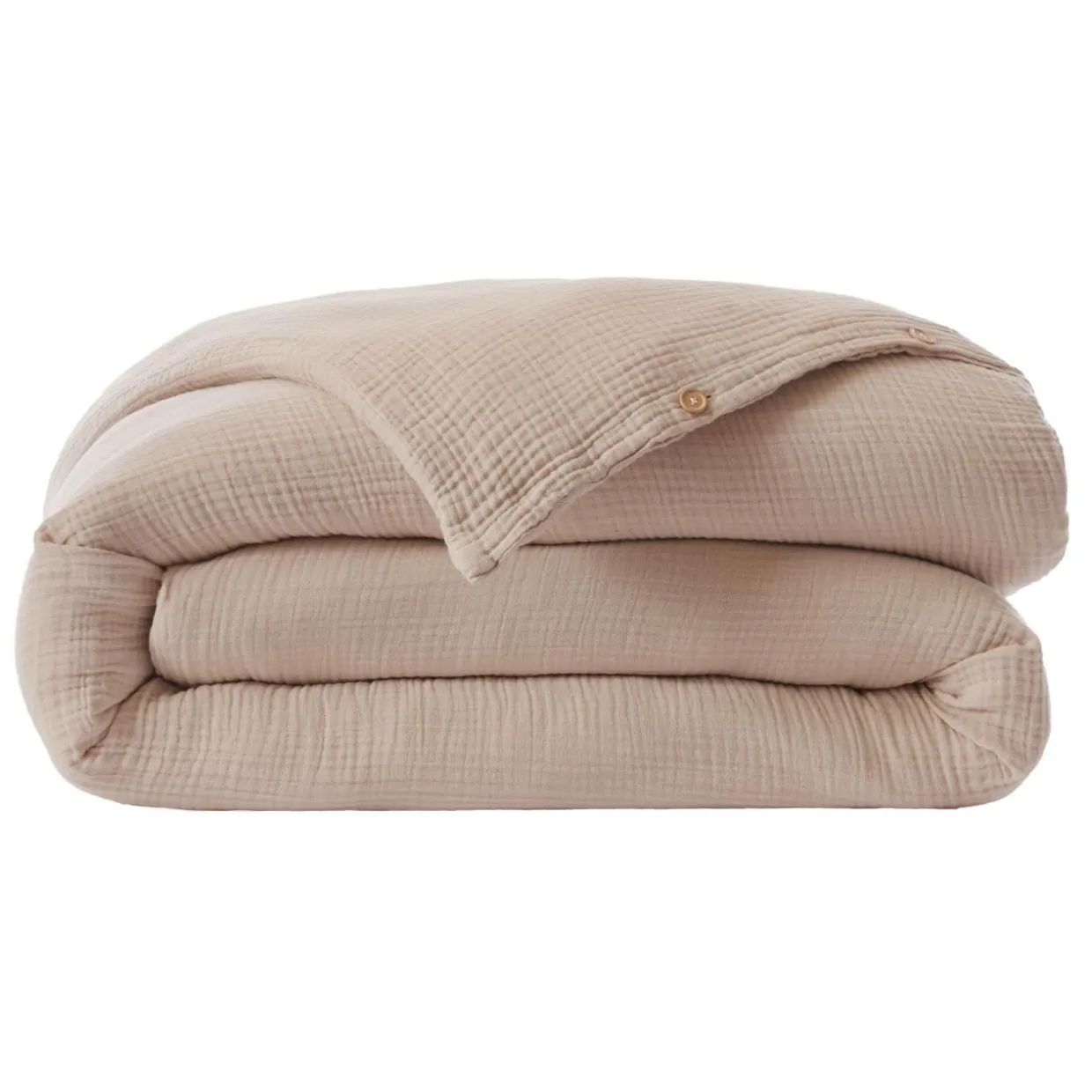 Housse de couette quadruple gaze de coton (200 x 200 cm) Victoria x Gaïa Ficelle