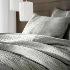 Housse de couette quadruple gaze de coton (260 x 240 cm) Victoria x Gaïa Vert romarin