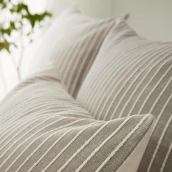 Housse de couette réversible coton texturé et percale (200 x 200 cm) Alice Ecru