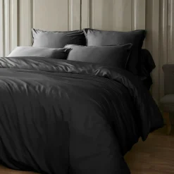 Housse de couette satin de bambou (260 x 240 cm) Sienna Noir