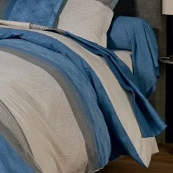 Housse de couette satin de coton (140 x 200 cm) Tiago Bleue
