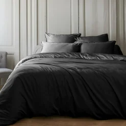 Housse de couette satin de bambou (280 x 240 cm) Sienna Noir