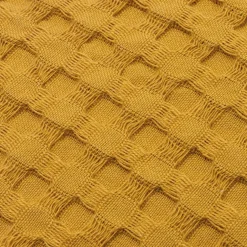 Housse de coussin carrée coton nid d'abeille (40 x 40 cm) Maya Jaune safran