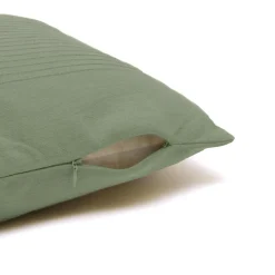 Housse de coussin carrée coton tissé (40 x 40 cm) Léa Vert romarin