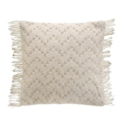 Housse de coussin carrée coton (40 x 40 cm) Ikat Beige