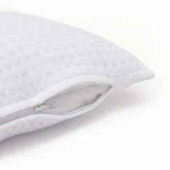 Housse de coussin carrée coton nid d'abeille (40 x 40 cm) Maya Blanche