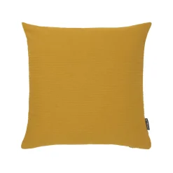 Housse de coussin carrée coton tissé (40 x 40 cm) Léa Jaune safran