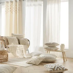 Housse de coussin carrée coton tufté (40 x 40 cm) Sheny Beige