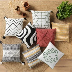 Housse de coussin carrée coton (40 x 40 cm) Elna Jaune ocre