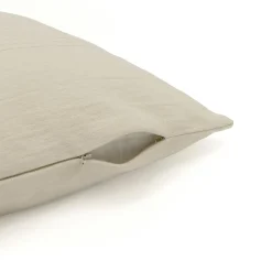 Housse de coussin carrée coton tissé (40 x 40 cm) Léa Beige pampa
