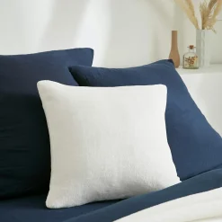 Housse de coussin carrée flanelle (45 x 45 cm) Didou Ivoire