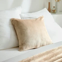 Housse de coussin carrée flanelle (45 x 45 cm) Didou Marron glacé