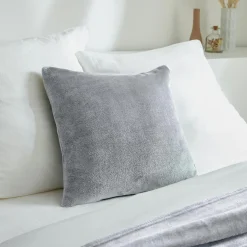 Housse de coussin carrée flanelle (45 x 45 cm) Didou Gris clair