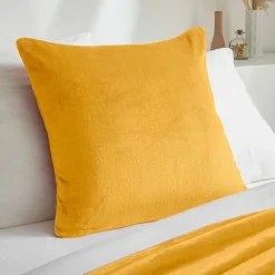 Housse de coussin carrée flanelle (60 x 60 cm) Didou Jaune moutarde