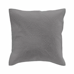 Housse de coussin carrée microfibre (40 x 40 cm) Romane Gris anthracite