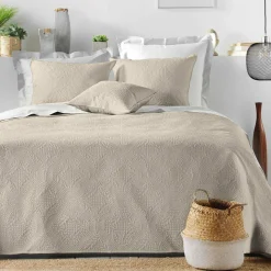 Housse de coussin carrée microfibre (40 x 40 cm) Romane Taupe