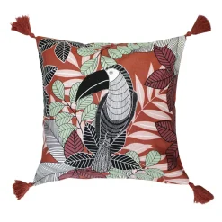 Housse de coussin coton pompons (40 x 40 cm) Wallis Rose