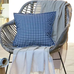 Housse de coussin extérieur carrée (45 x 45 cm) Vickie Bleu nuit