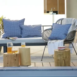 Housse de coussin extérieur rectangulaire (40 x 60 cm) Vickie Bleu nuit