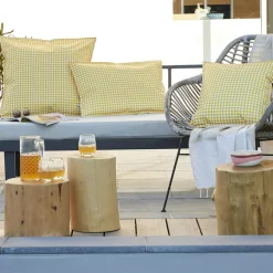 Housse de coussin extérieur carrée (60 x 60 cm) Vickie Jaune