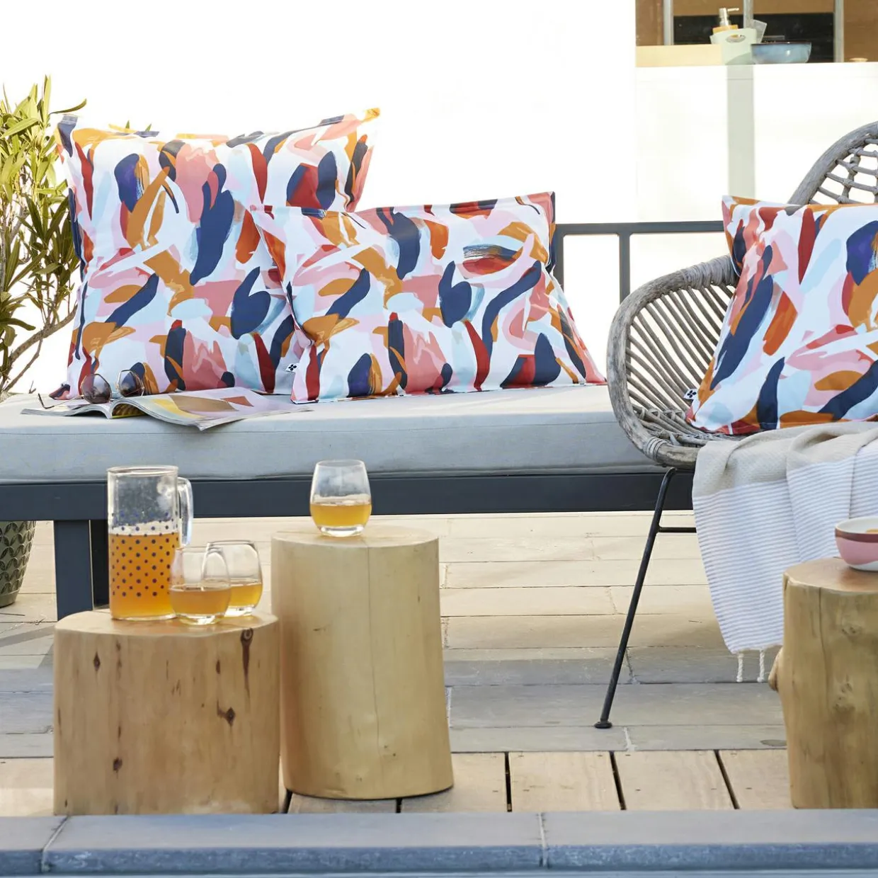 Housse de coussin extérieur rectangulaire (40 x 60 cm) Julianne Multicolore