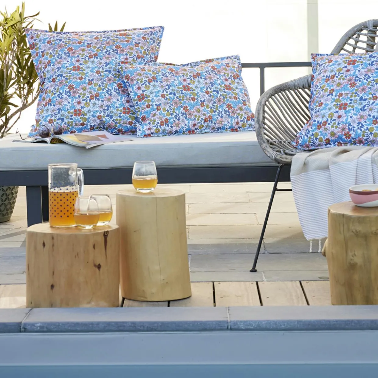 Housse de coussin extérieur rectangulaire (40 x 60 cm) Danaé Multicolore