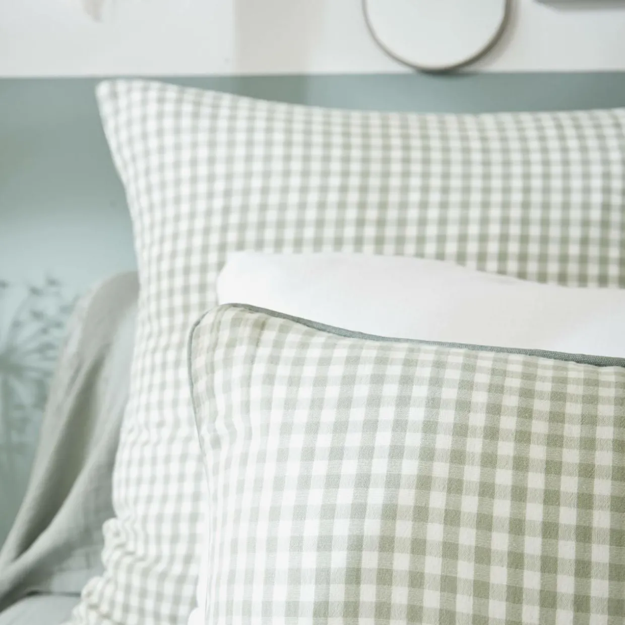 Housse de coussin extérieur carrée (45 x 45 cm) Vickie Vert eucalyptus