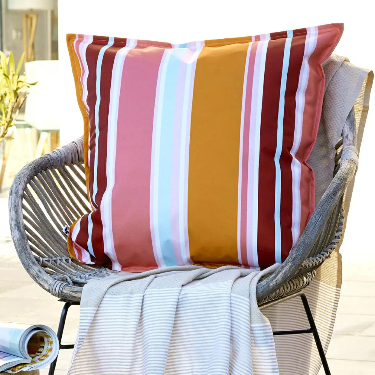 Housse de coussin extérieur carrée (60 x 60 cm) Bianca Orange