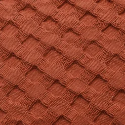 Housse de coussin rectangulaire coton nid d'abeille (30 x 50 cm) Maya Terracotta